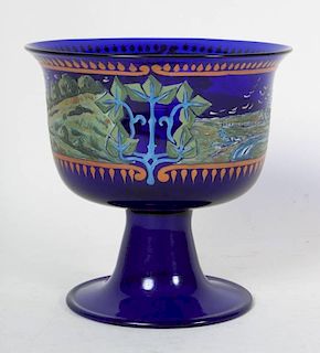 German cobalt and enamel decorated bowl