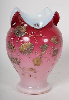 Stourbridge Art Nouveau cased glass vase