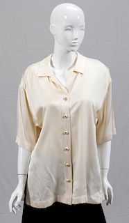 CHANEL CREAM SILK BLOUSES TWO