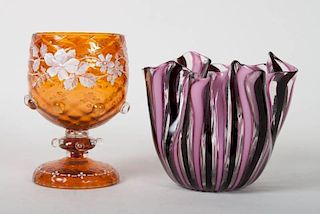Continental glass bowl and goblet