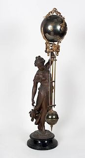Ansonia figural swinging pendulum clock