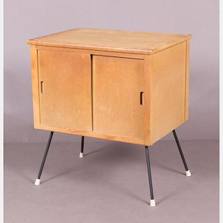 A Vintage Maple Record Cabinet, 20th Century.