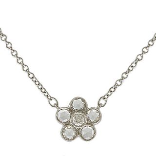 TIFFANY & Co. Tiffany Pt950 Necklace Garden Flower Diamond Silver Ladies Platinum Accessory
