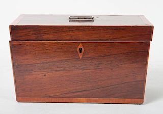 William IV banded rosewood tea caddy
