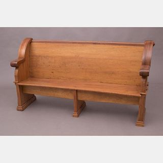 A Gothic Style Carved Hardwood Pew, Late 19th Century,