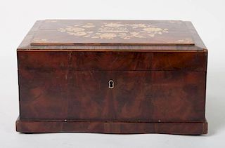 Victorian marquetry inlaid rosewood sewing box