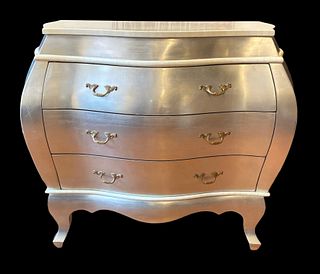 Silver Bombay Chest w Faux Marble Top 