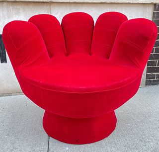 Mid Century LumiSource Mitt Chair in Red 