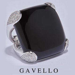 NO RESERVE, GAVELLO, ONYX AND DIAMOND RING