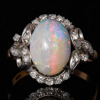 NO RESERVE, OPAL AND DIAMOND RING