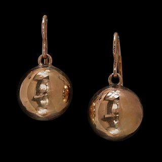 NO RESERVE, PAIR OF BALL DROP EARRINGS.