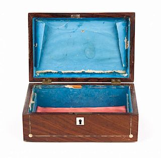 Victorian inlaid rosewood jewelry box