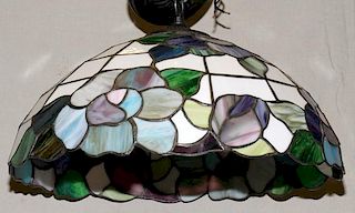 TIFFANY STYLE STAINED GLASS SINGLE-LIGHT CHANDELIER
