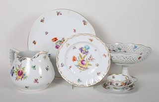 12 pieces of assorted Dresden tableware