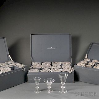 Thirty-five Pieces of Boxed Steuben Table Glass