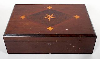 Victorian inlaid mahogany document box