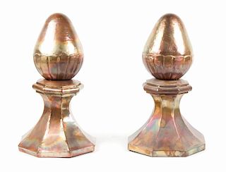 Pair of late Victorian copper architectural spires