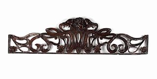 Art Nouveau carved wood cornice or valance