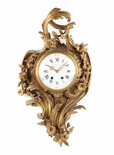 Tiffany gilt-bronze cartel clock