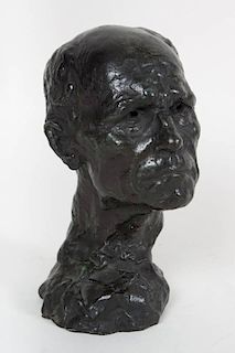French School.  Bust of a Man, bronze