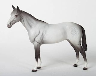 Beswck painted bisque porcelain horse