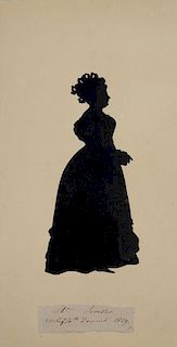 AUGUST EDOUART: FOUR FULL-LENGTH SILHOUETTES OF TWO LADIES AND TWO GENTLEMEN