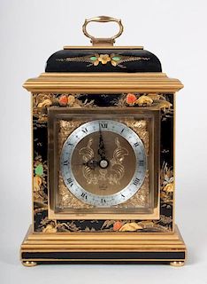 Elliot Georgian style japanned bracket clock