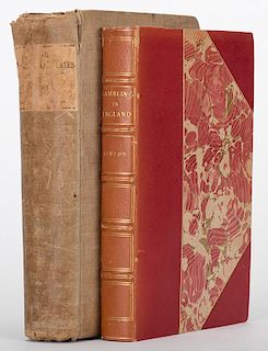 Ashton, John. Two Antiquarian Volumes on Gambling in England. Including History of Gambling in England (London, 1898), in a contemporary three-quarter