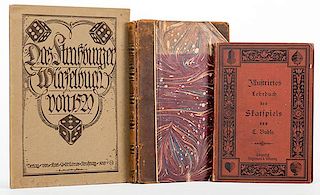[Gaming _ Antiquarian] Trio of Vintage and Antiquarian German Books on Skat, Roulette, Lotteries, Faro and Fortune Telling. Including Lotterie, Lotto,