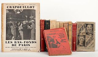 [Miscellaneous] Group of Fourteen Vintage French Books, Booklets and Magazines on Crime and Gambling. Including LÍArt De Gagner (1890) by Robert-Houd