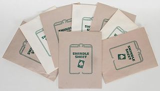 Swindle Sheet and Cheat Sheet. Karl Fulves. N1 (1990) _ N10 (1992). Complete Files. Ten original packets in printed envelopes, most sealed. Together w