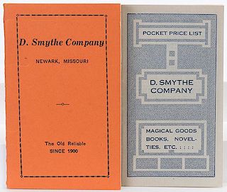 Two D. Smythe Company Catalogues. Newark, Mo., ca. 1940s/1960s. Printed wrappers. Illustrated. 16 and 27 pages, respectively. Shiners, hold-outs, and 