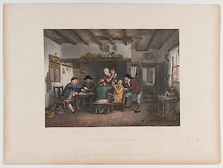 Group of Fifteen Gaming Hall Prints. Various printers and dates (ca. 1820-1900). Includes many matted and hand-colored prints with scenes from gaming 