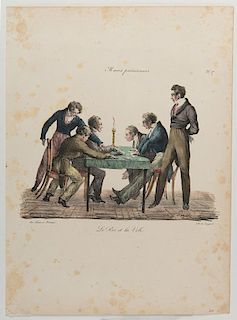 Group of 21 French Gambling Prints. Various publishers and dates (ca. mid-1800s). Includes fifteen prints by the publisher Chez Aubert & C., published