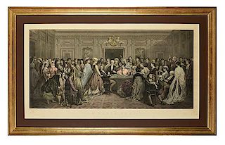 [Miscellaneous] Group of Four Antique Framed Gaming Engravings. Including ñLe Tapis Vertî (Gambling at Baden-Baden) [New York