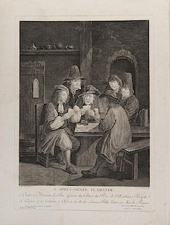 Tilborch, G. Van. LÍAprs-Dine_ Flamande. France, ca. 1770. Translated, ñThe Flemish After Dinner,î this print was etched by Charles Gaucher with an