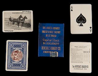 Hercules Buggy Co. Advertising Playing Cards. Manufacturer unknown, ca. 1899. 52 + J + OB. ñThe Largest and Most Modern Factory in the World.î Locat