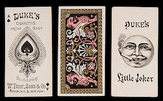 DukeÍs Cigarettes Tobacco Insert Playing Cards. Durham and New York