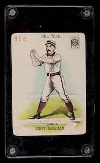 Roger Connor Baseball Card Co. Playing Card. New York, 1888. A single card, being Roger Connor, First Baseman of the New York Gothams (later New York 