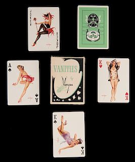 Western World Playing Card Co. Alberto Vargas Vanities Playing Cards. St. Louis, ca. 1953. 52 + 2J + OB. 53 pin ups from his original paintings of ñb