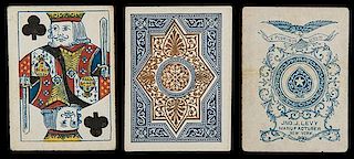 JNO. J. Levy Playing Cards. New York, ca. 1865. 52. An unusual ace of spades bearing the motto ñE Pluribus Unumî. This deck includes the only Levy A