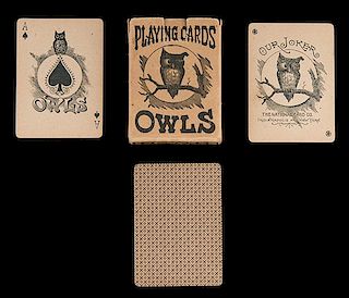 The National Card Co. Owls No. 00. Indianapolis & New York, ca. 1885. 52 + J + OB. Hochman states this was the only brand dropped before NationalÍs m