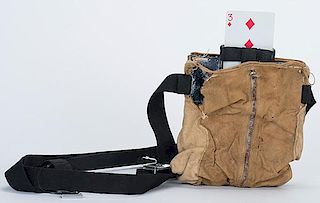 Cold Deck Holdout. American, maker unknown, ca. 1900. Unusual leather bag with zipper front. The zipper made it easier to access the interior for grea