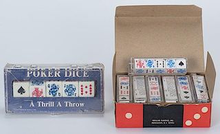 Twelve Sets of 5/8î Poker Dice with Instructions in Original Box. Providence