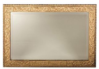 Will & Finck Co. Rare Original Advertising Gesso Picture Frame with Beveled Mirror. San Francisco, ca. 1900. Finely detailed with minor chipping aroun
