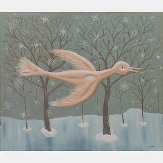 Scott Miller (1955-2008) Snow Bird, Oil on canvas,
