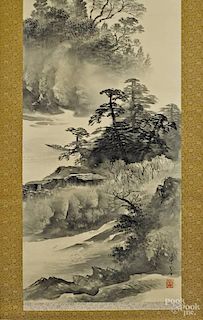 Two Japanese watercolor scrolls, early 20th c.,