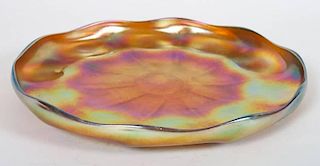 L.C. Tiffany Favrile glass circular tray