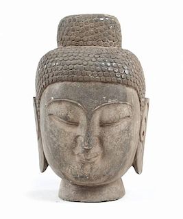 Chinese carved granite Buddha head