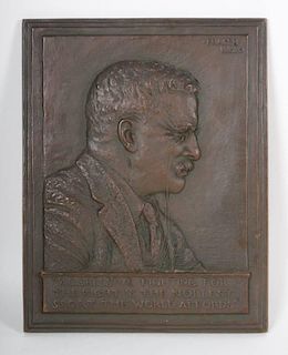 James Earle. Fraser. T. Roosevelt bronze plaque